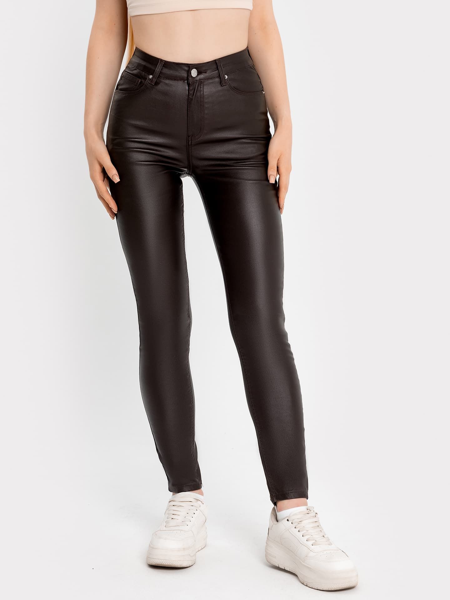 

Брюки женские джинсовые коричневые, Коричневый, 2023-DTW1802-1