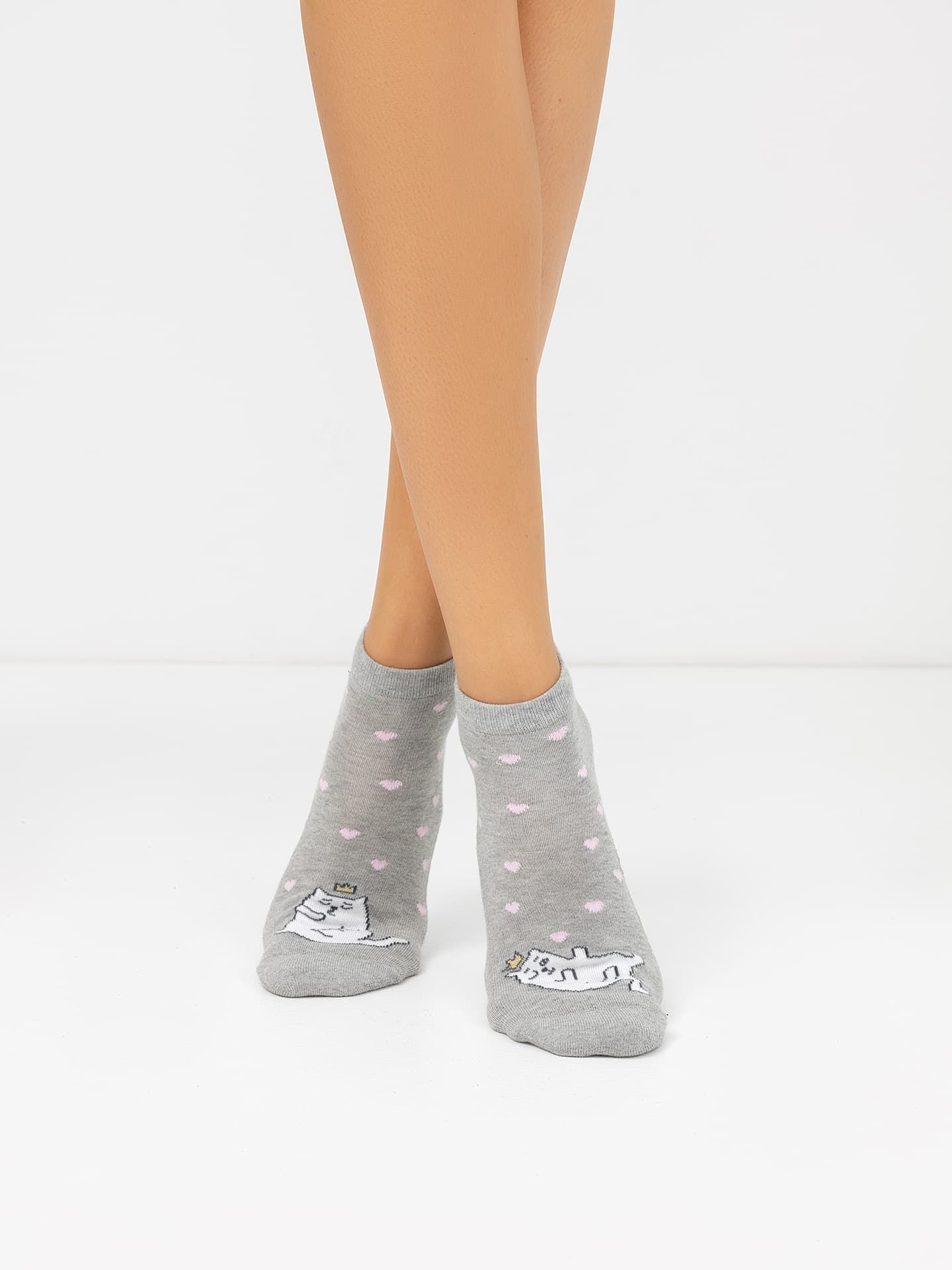 Женские укороченные носки с плюшевым следом в оттенке 