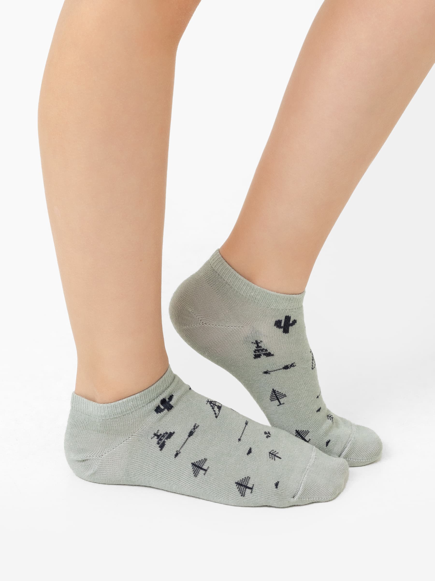 Укороченные детские носки светло-оливкового цвета