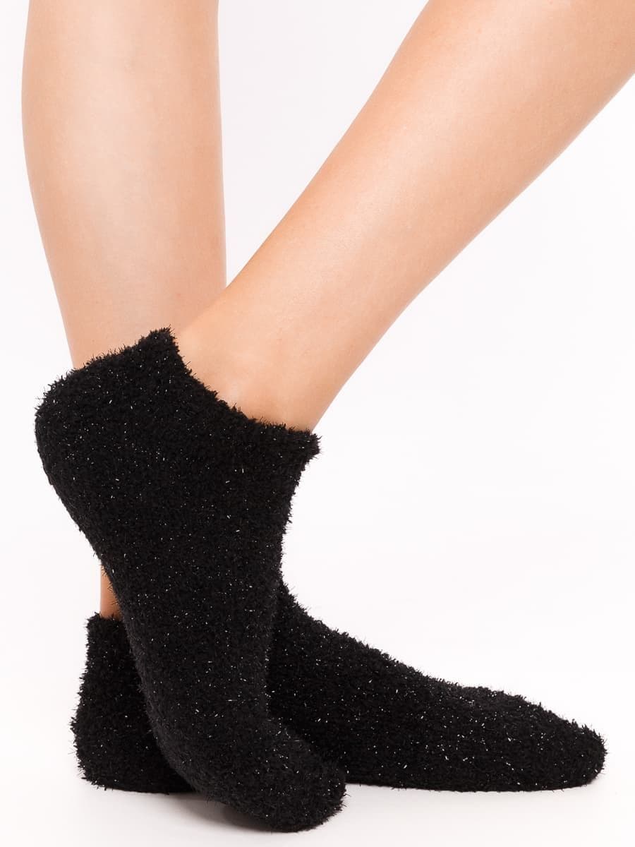 Махровые черные женские носки
